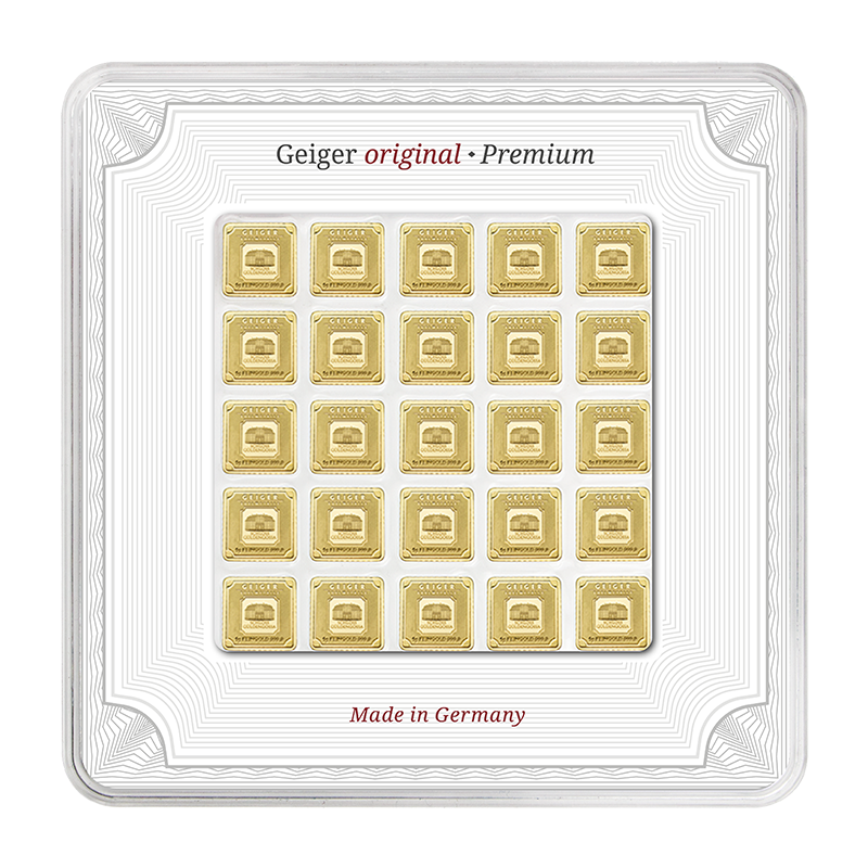 Gold Bar Geiger original - Multicard 25 x 1 g .9999 square