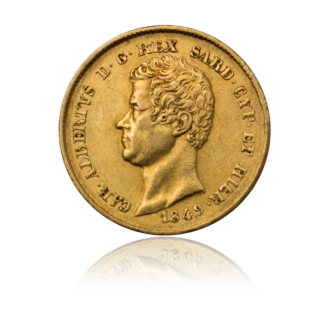 20 Lire Car. Albertus 1849 - Italien (Sardinien) Goldmünze