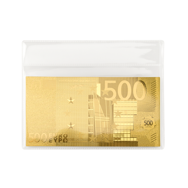 Banknotenattrappe 500 Euro - beschichtet mit 24 k Feingold