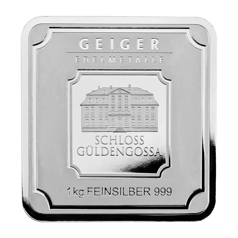 Silver Bar Geiger original - 1 kg .999 square design