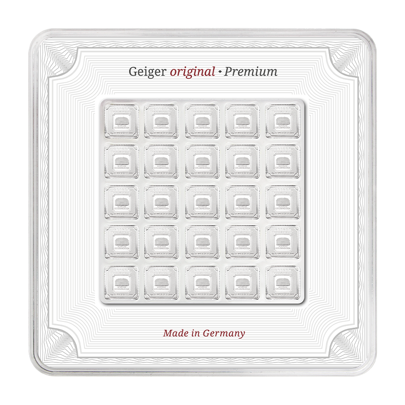 Silberbarren Geiger original - Multicard 25 x 1 g .999 quadratisch