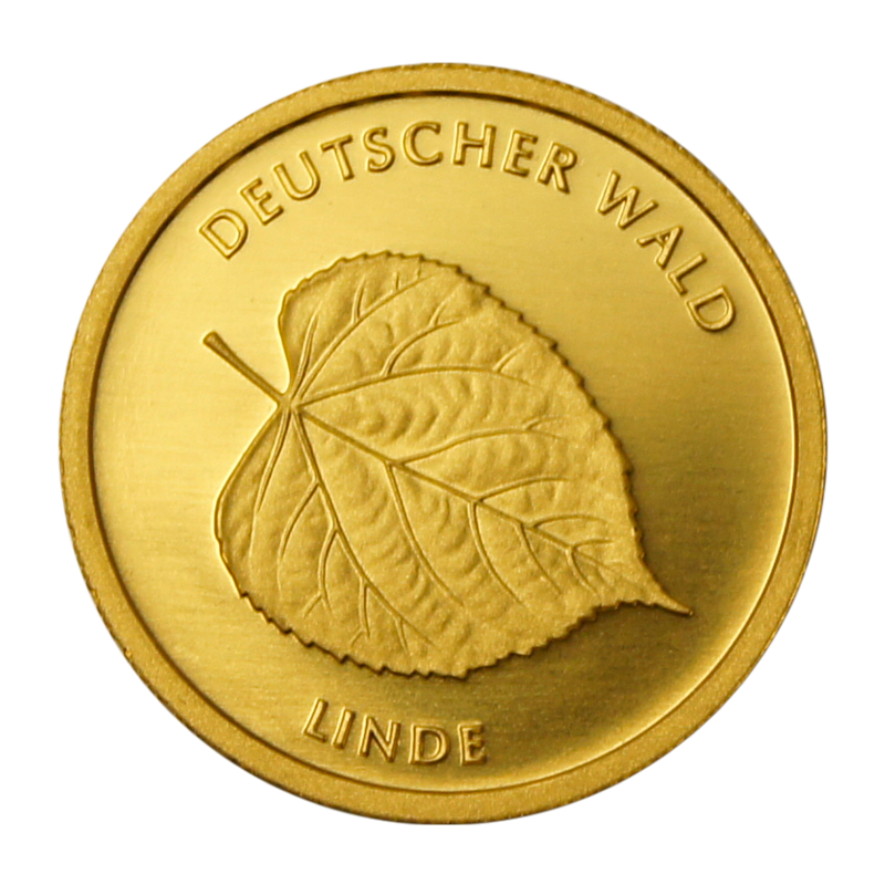 Deutscher Wald: Linde 2015 - Deutschland 20 Euro 1/8 oz Goldmünze -Prägestätte verschiedene