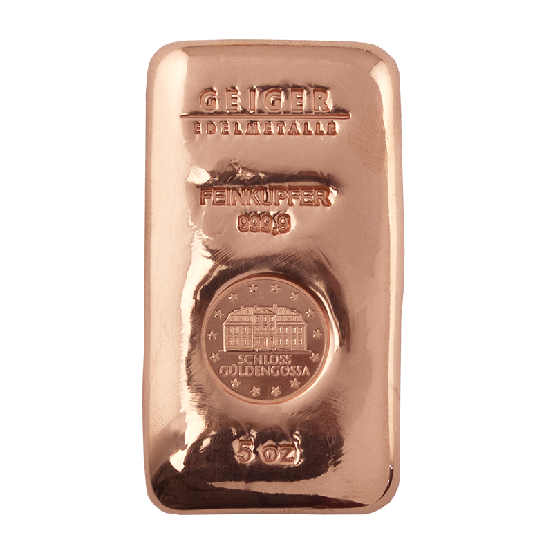 Copper Bar Schloss Güldengossa - 5 oz .9999 cast