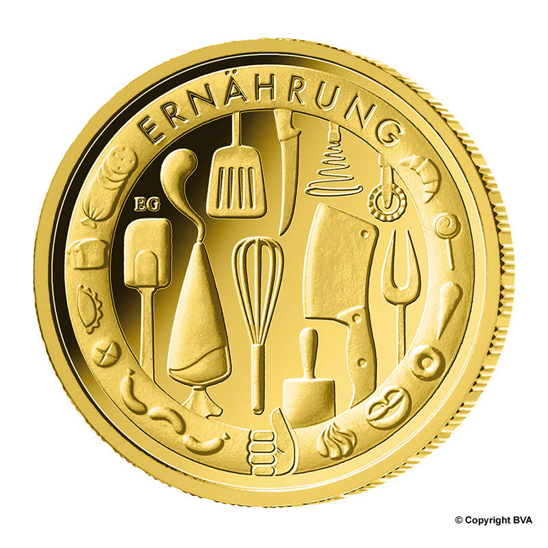 Deutsches Handwerk: "Ernährung" 2023 - Deutschland 50 Euro 1/4 oz Goldmünze - verschiedene Prägestätten
