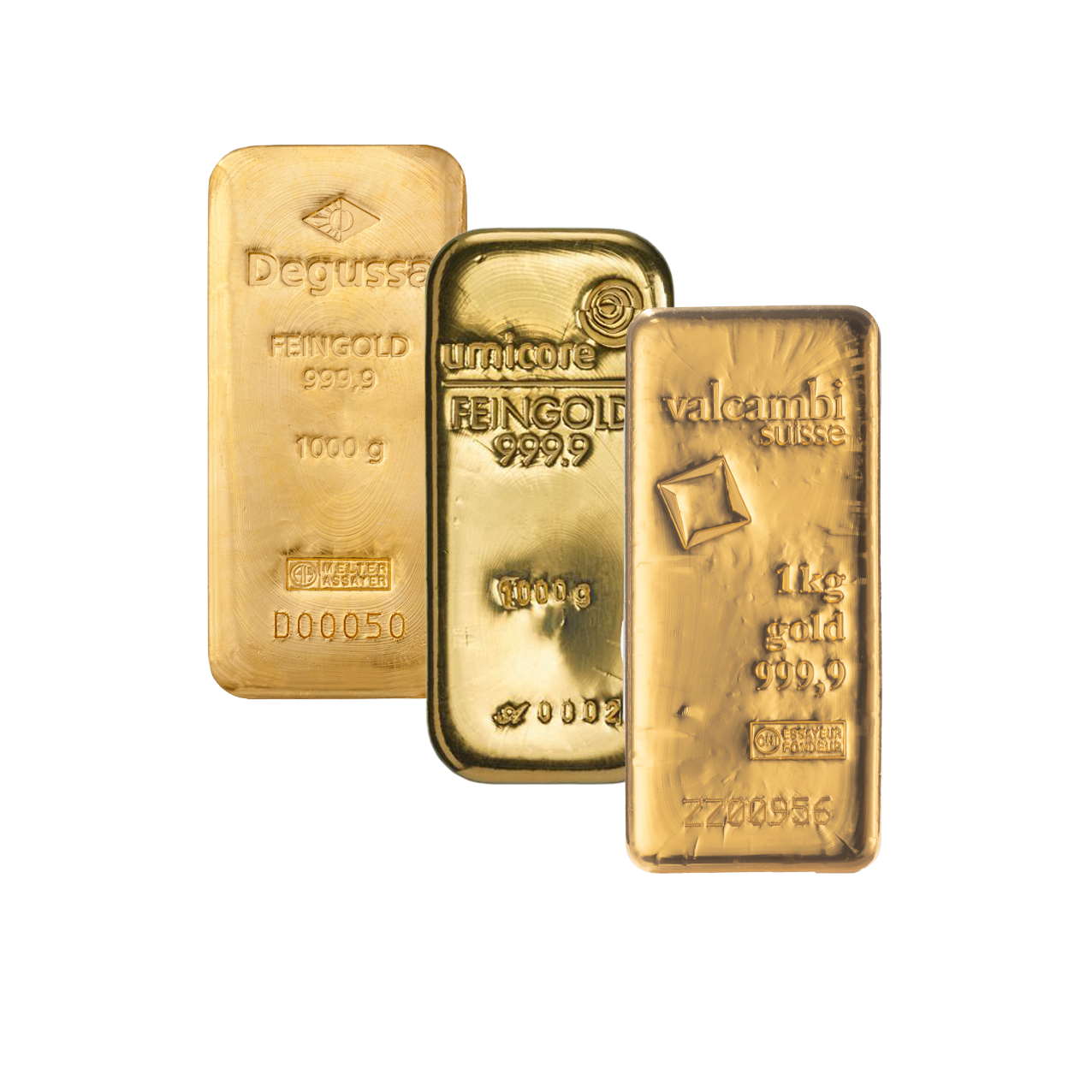 Goldbarren - 1 kg .9999- verschiedene Hersteller