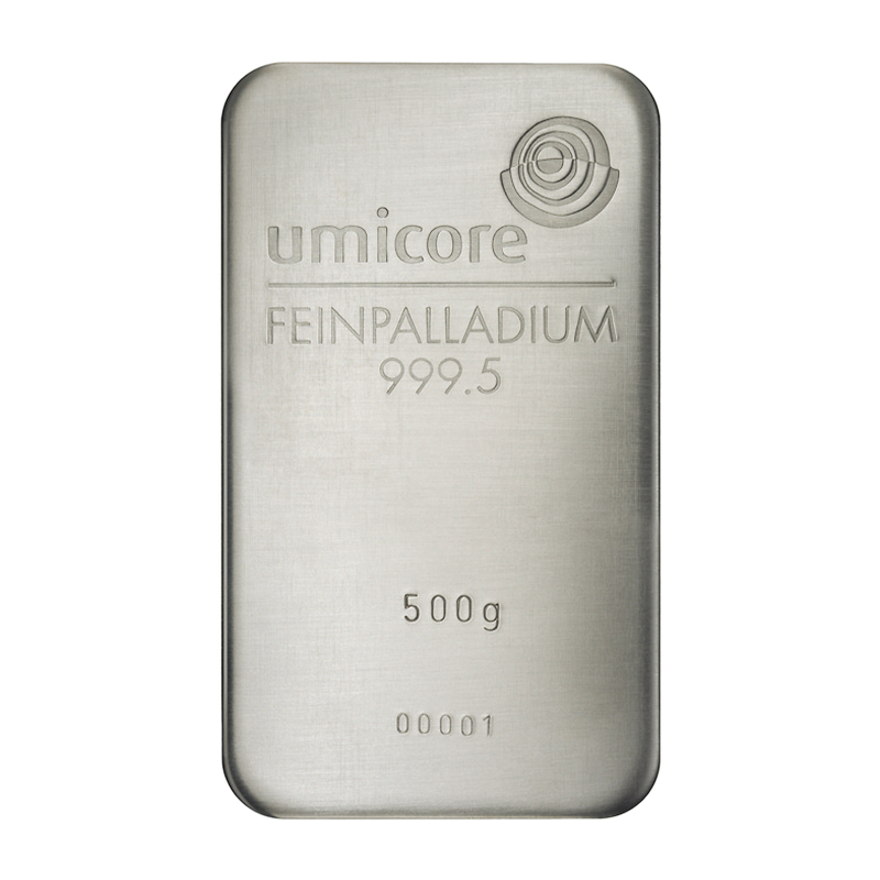 Palladiumbarren - 500 g .9995 - verschiedene Hersteller