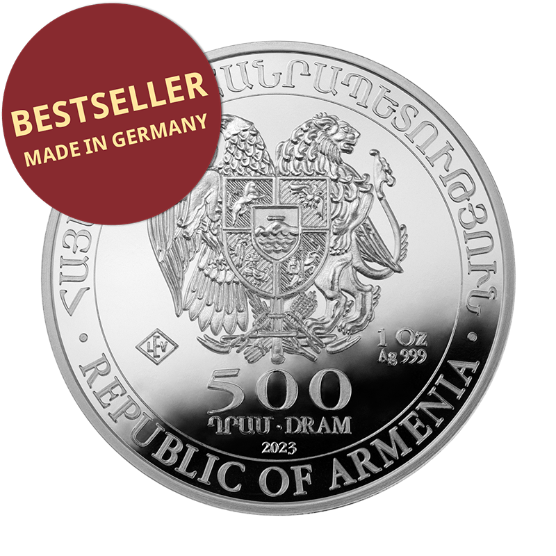regular tax Noahs Ark 2023 - Armenia 1 oz silver coin 500 Dram