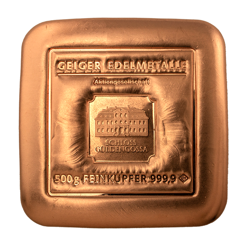 Copper bar Geiger original 500 g  - casted .9999