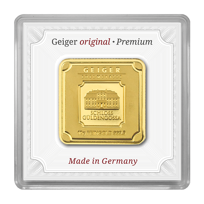 Gold Bar Geiger original - 10 g .9999 in capsule