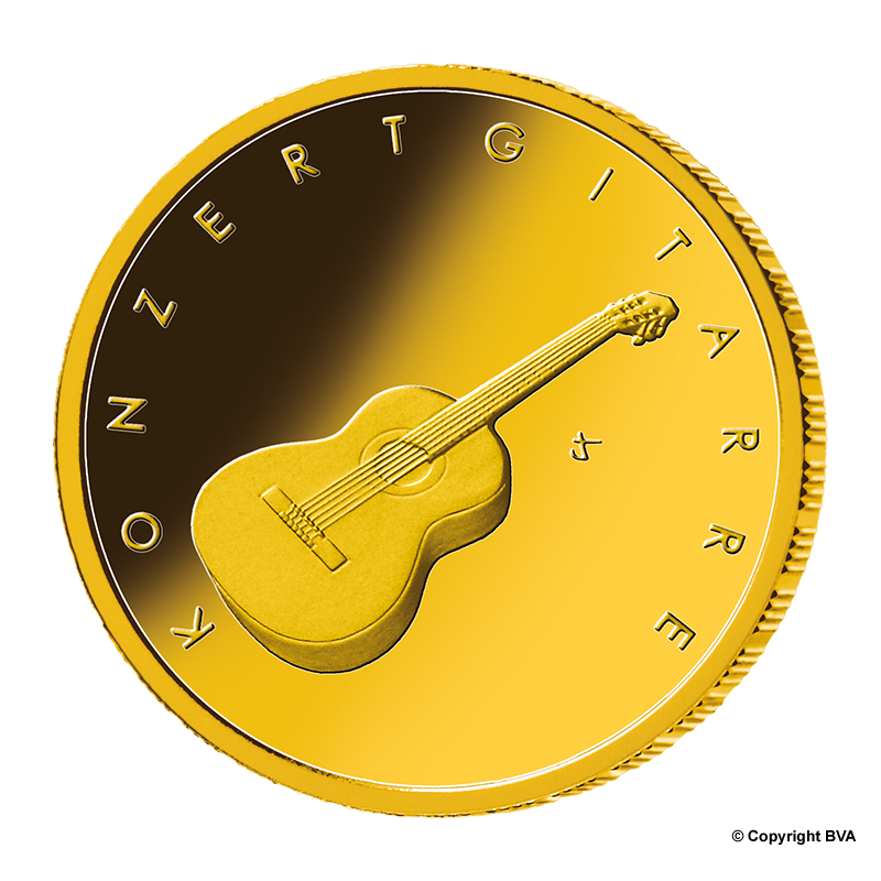"Konzertgitarre" 2022 - Deutschland 50 Euro 1/4 oz Goldmünze - Prägestätte verschiedene