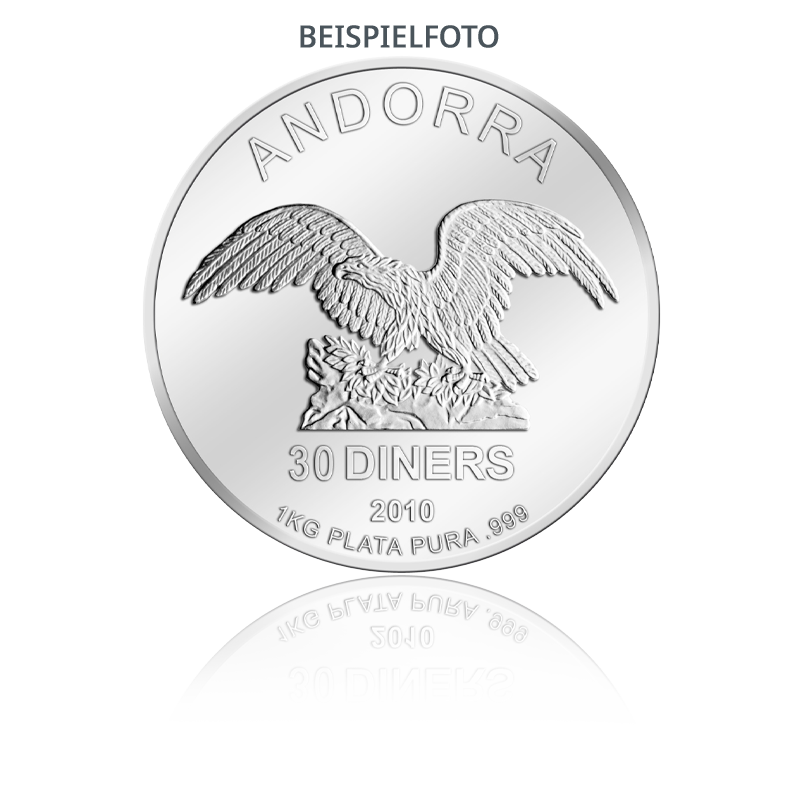 Andorra Eagle 1 kg Fine Silvercoin .999 30 Diners