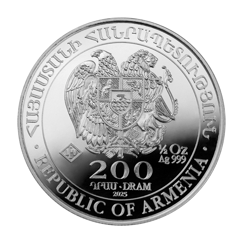 regular tax Noahs Ark 2025 - Armenia 1/2 oz silver coin .999 - 200 Dram