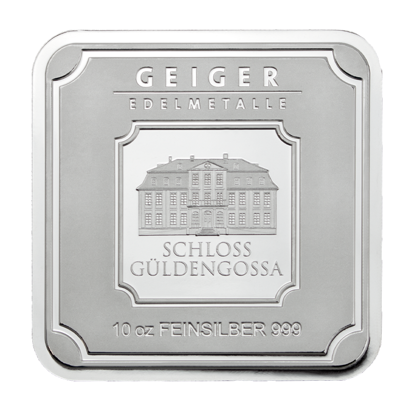 Silver Bar Geiger original - 10 oz .999 square design