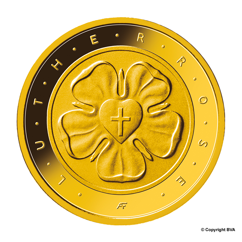 "Lutherrose" 2017 - Deutschland 50 Euro 1/4 oz Goldmünze - Prägestätte verschiedene