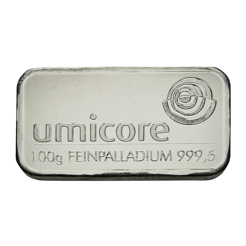Palladiumbarren  - 100 g .9995 im Zollfreilager