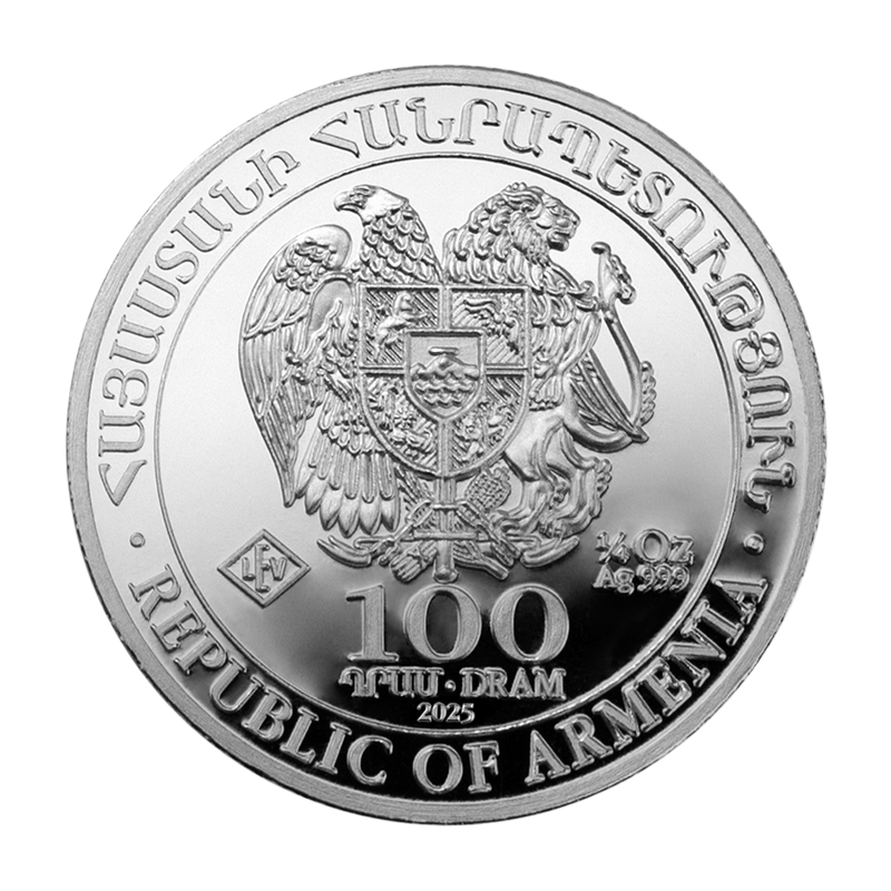 regular tax Noahs Ark 2025 - Armenia 1/4 oz silver coin .999 - 100 Dram