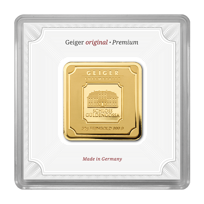 Gold Bar Geiger original - 50 g .9999 in capsule
