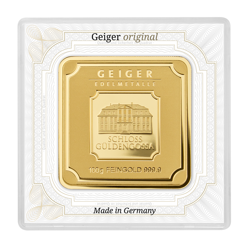 Gold Bar Geiger original - 100 g .9999 in capsule