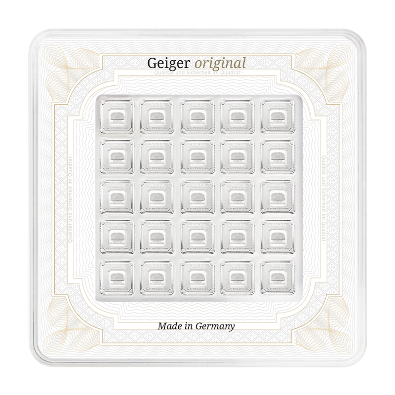 Silver Bar Geiger original - Multicard 25 x 1 g .999 square