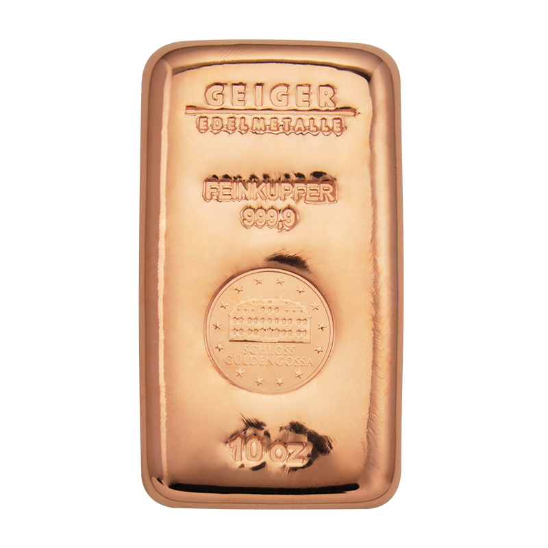 Copper Bar Schloss Güldengossa  - 10 oz .9999 cast