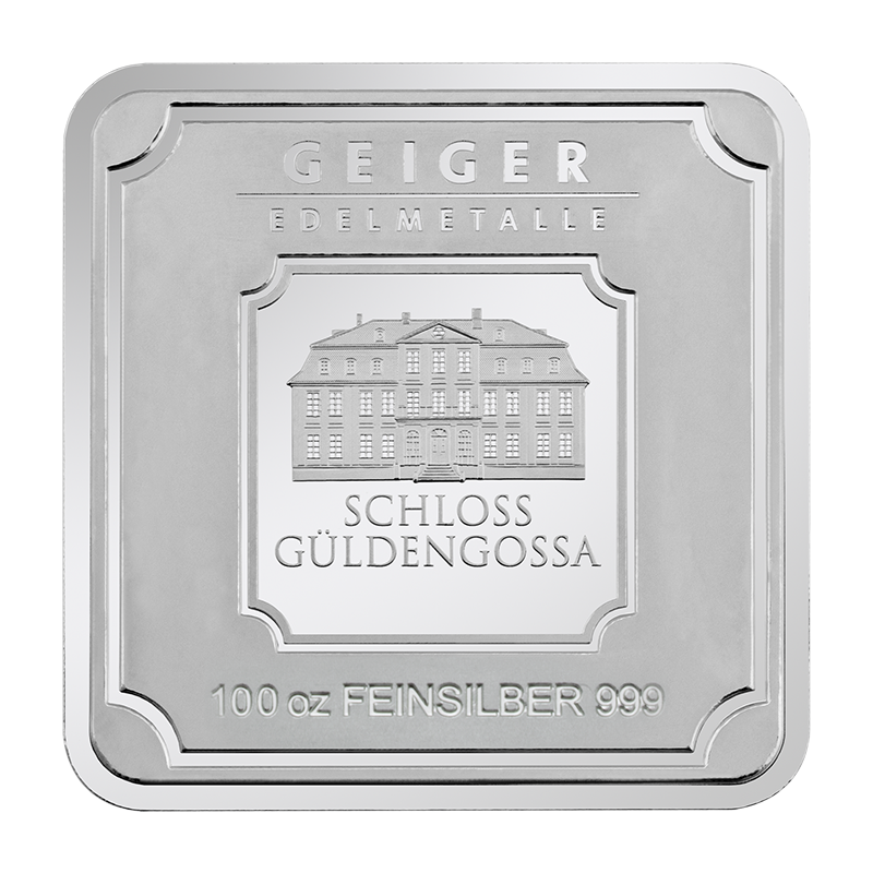 Silver Bar Geiger original - 100 oz .999 square design