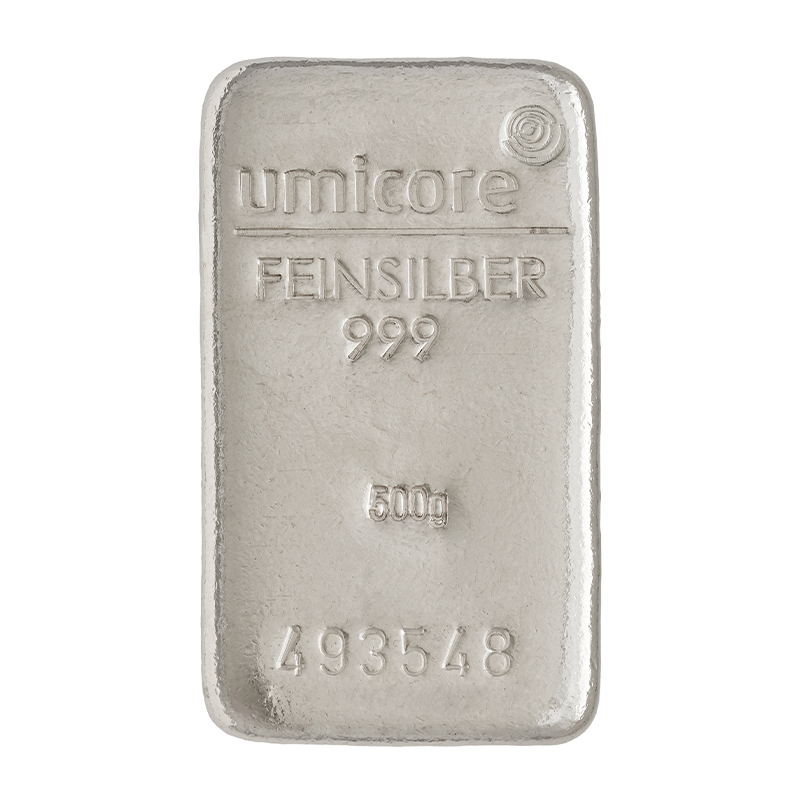 Silberbarren - 500 g .999 - Umicore Neuware