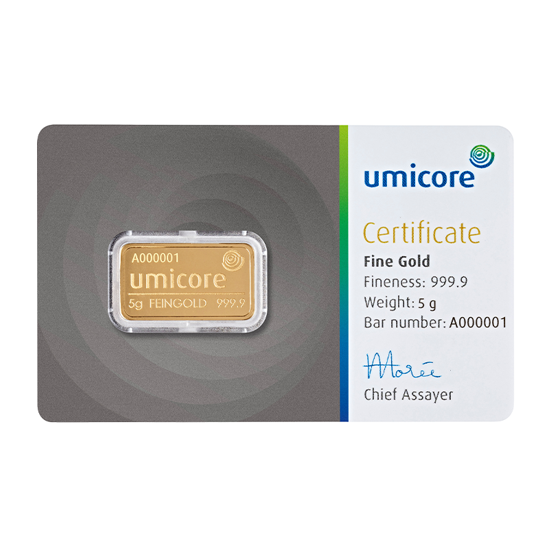 Gold Bar - 5 g fine gold .9999