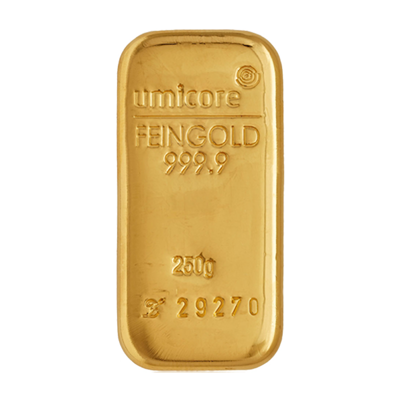 Gold Bar - 250 g fine gold .9999