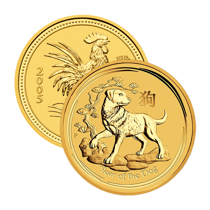 Lunar "alle Motive" - Australien 1/10 oz Goldmünze