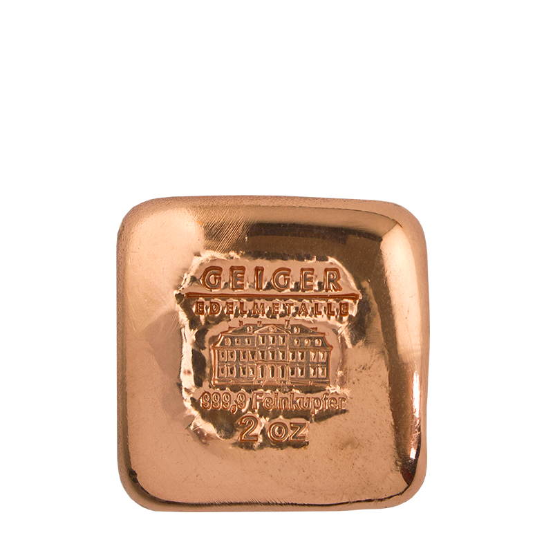 Kupferbarren Schloss Güldengossa - 2 oz .9999 gegossen