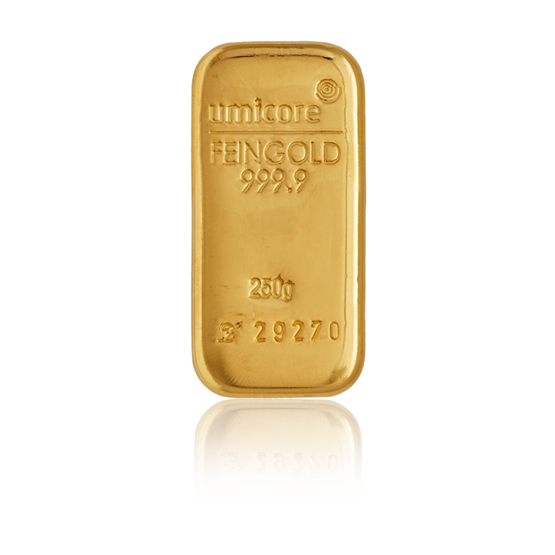 Goldbarren - 250 g .9999 - Neuware (gegossen)
