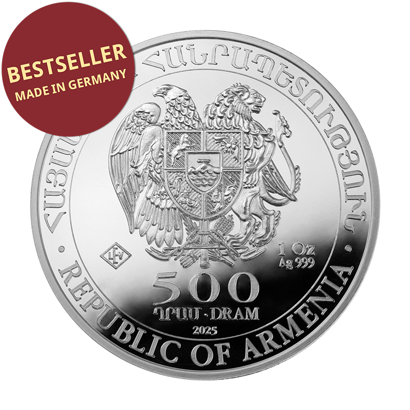 regular tax Noahs Ark 2025 - Armenia 1 oz silver coin .999  500 Dram