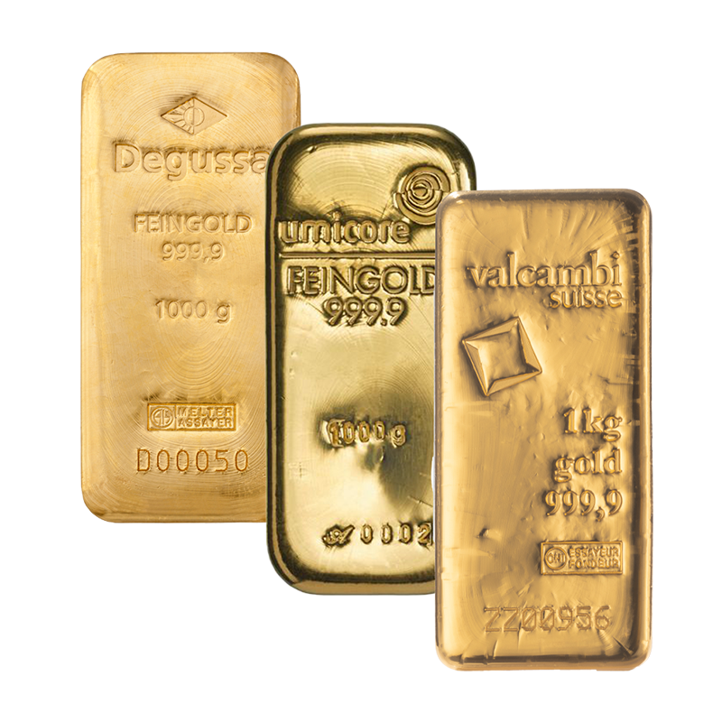 Goldbarren - 1 kg .9999- verschiedene Hersteller