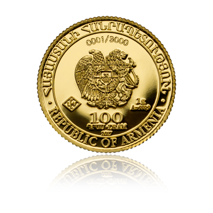 Arche Noah 2017 - Armenien 1 g Goldmünze .9999 Proof