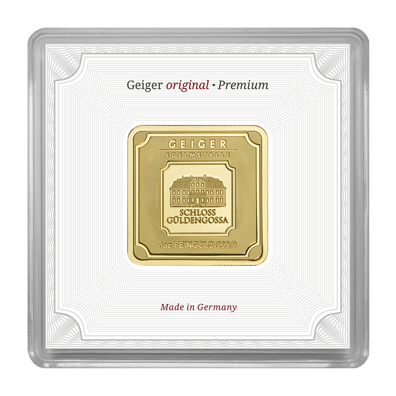 Gold Bar Geiger Original - 1 oz .9999 Square in Capsule
