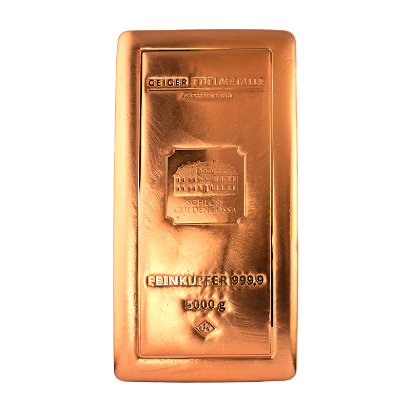 Copper bar Geiger original 5000 g  - cast .9999
