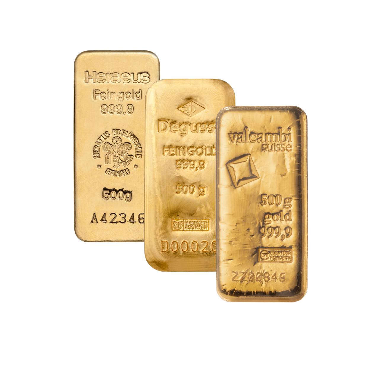 Gold Bar - 500 g fine gold .9999 - various brands