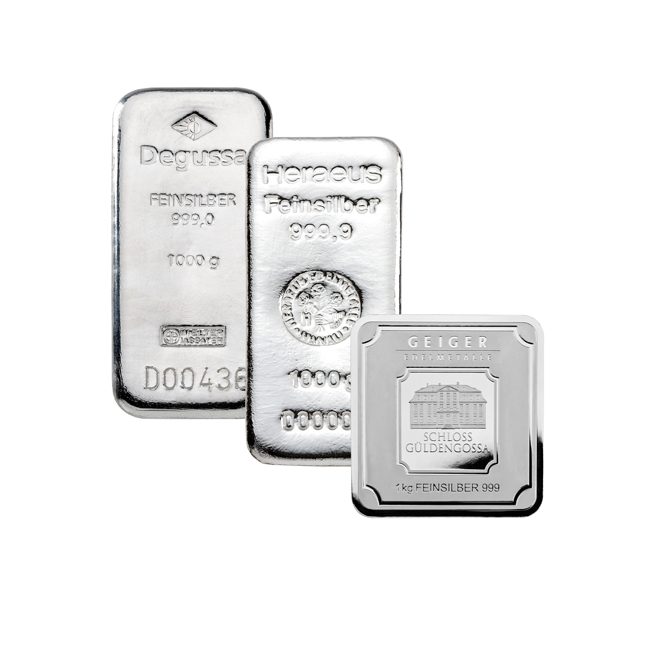 Silberbarren - 1 kg .999 - verschiedene Hersteller - Umlaufware