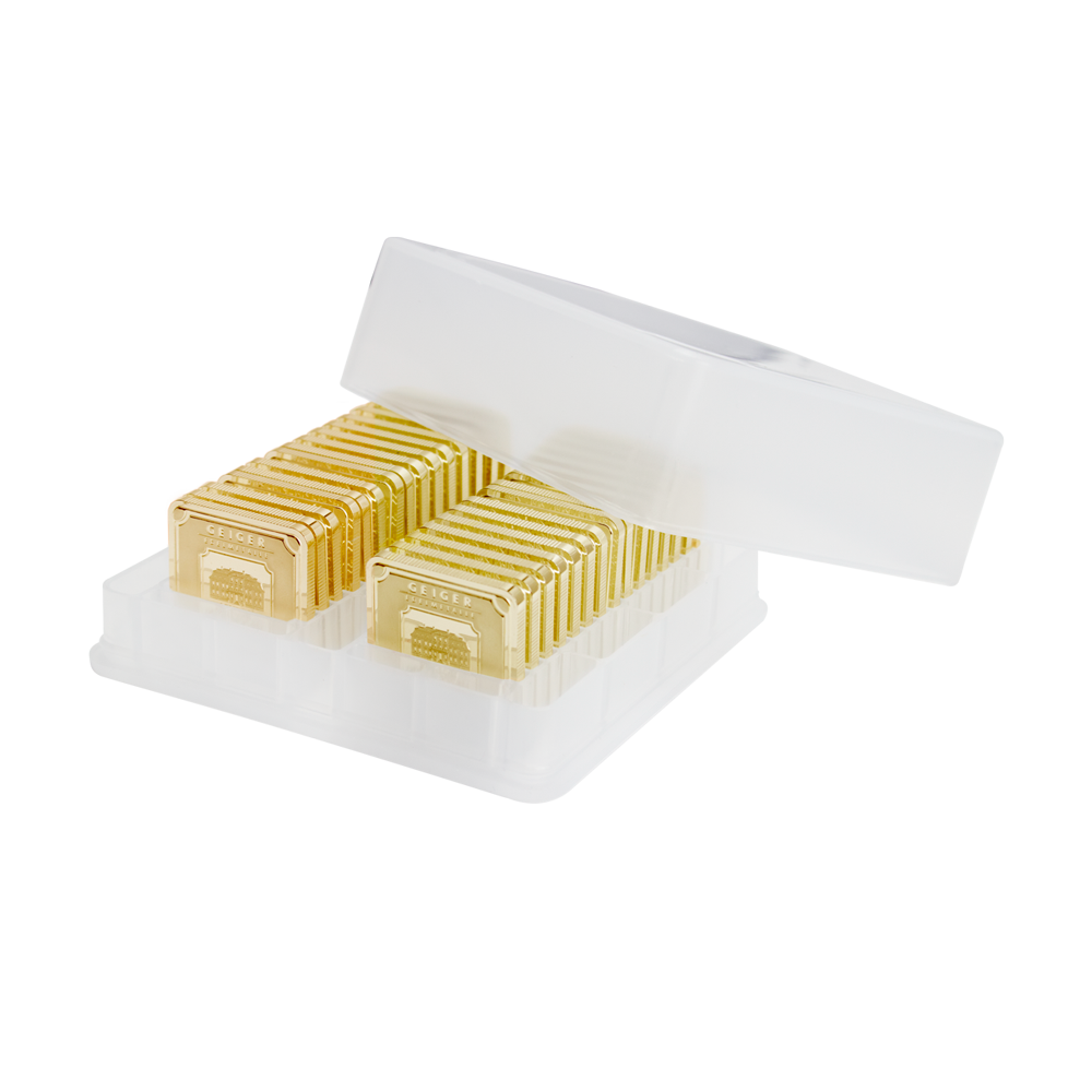 Gold Bar Geiger original - Tube 30 x 1 g .9999 square