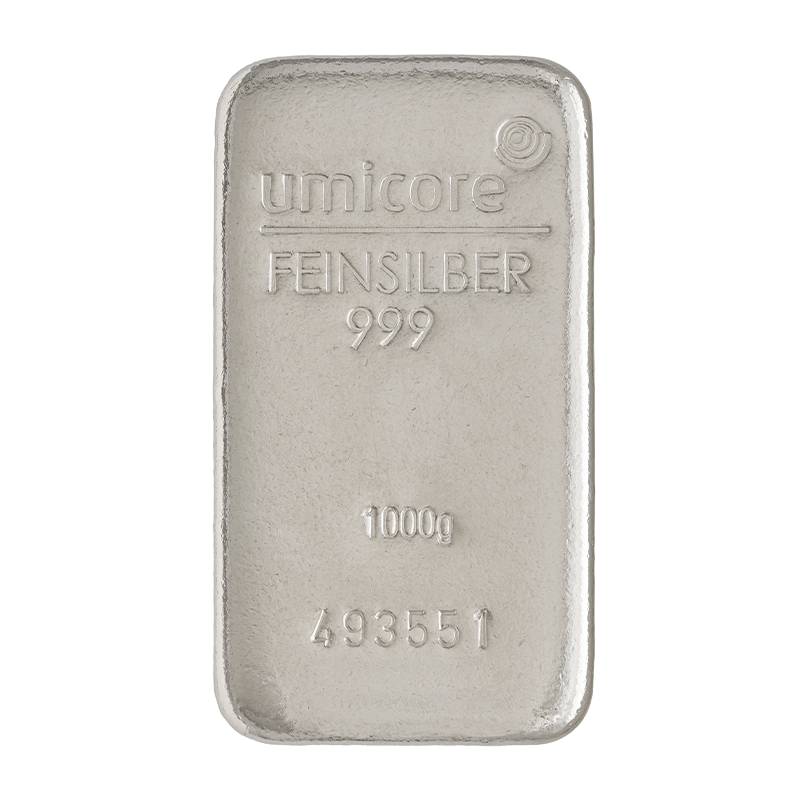Silver Bar - 1 kg fine silver .999 - Umicore Brandnew