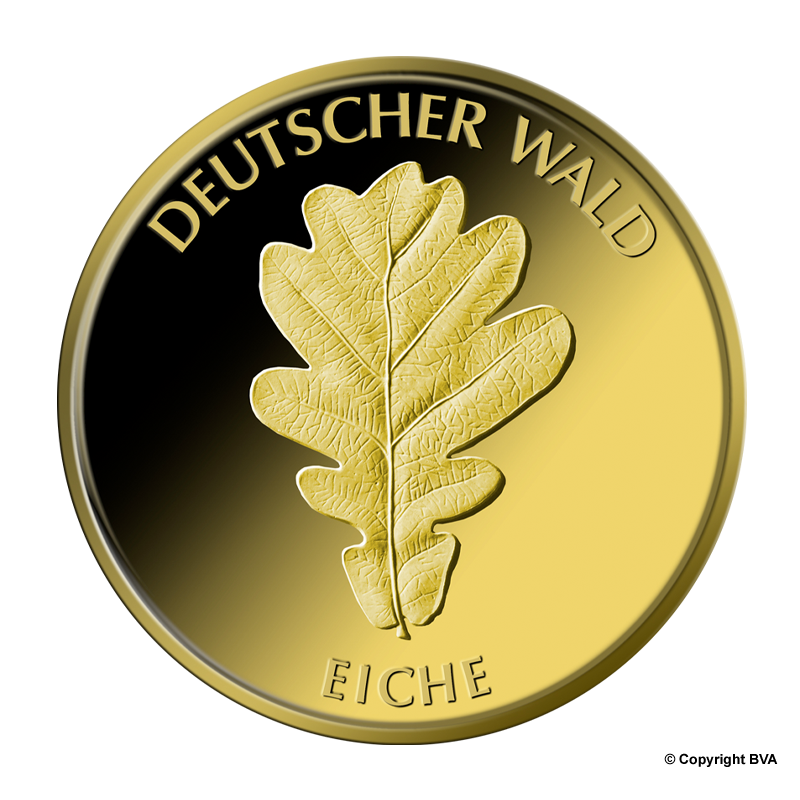Deutscher Wald: Eiche 2010 - Deutschland 20 Euro 1/8 oz Goldmünze -Prägestätte verschiedene