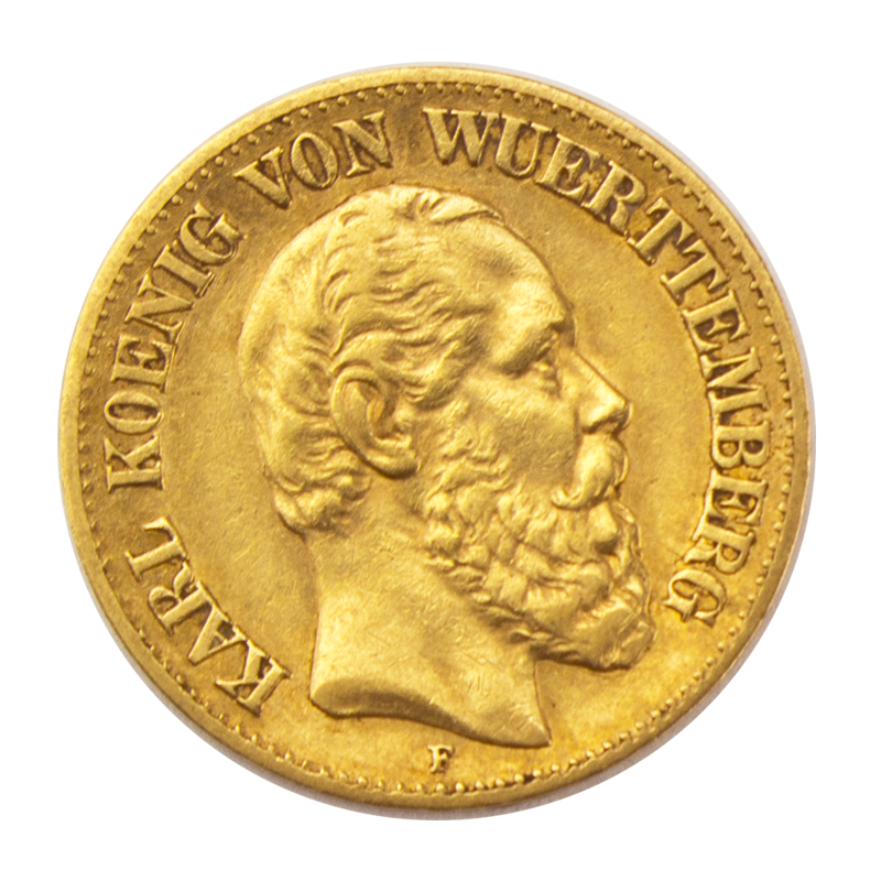 Karl König von Württemberg - 10 Mark Goldmünze