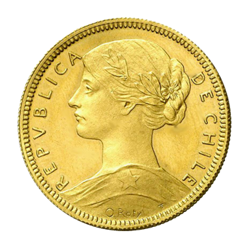 Chile 20 Peso Gold
