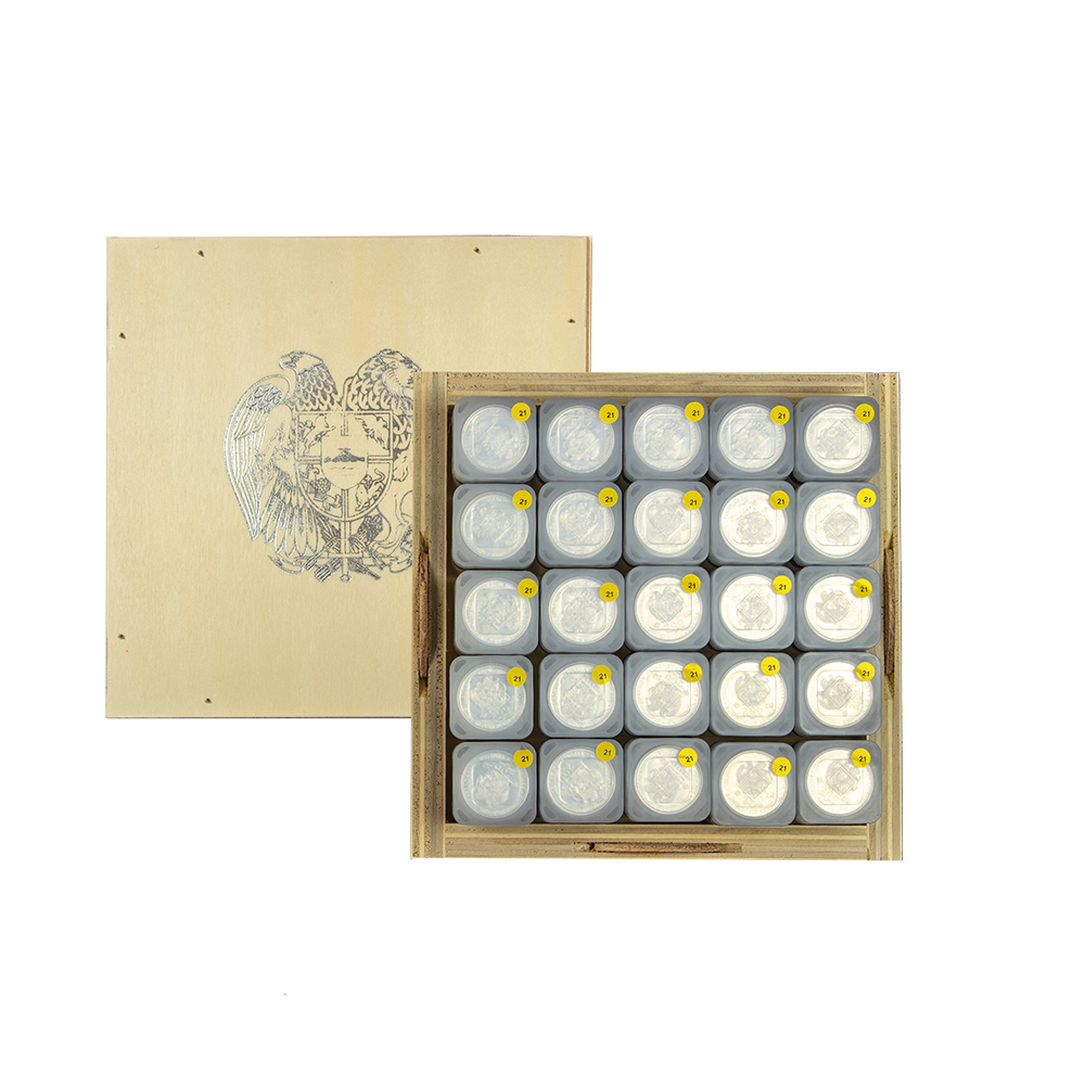 Holzbox Armenien 1/2 oz Silber  (LEV)