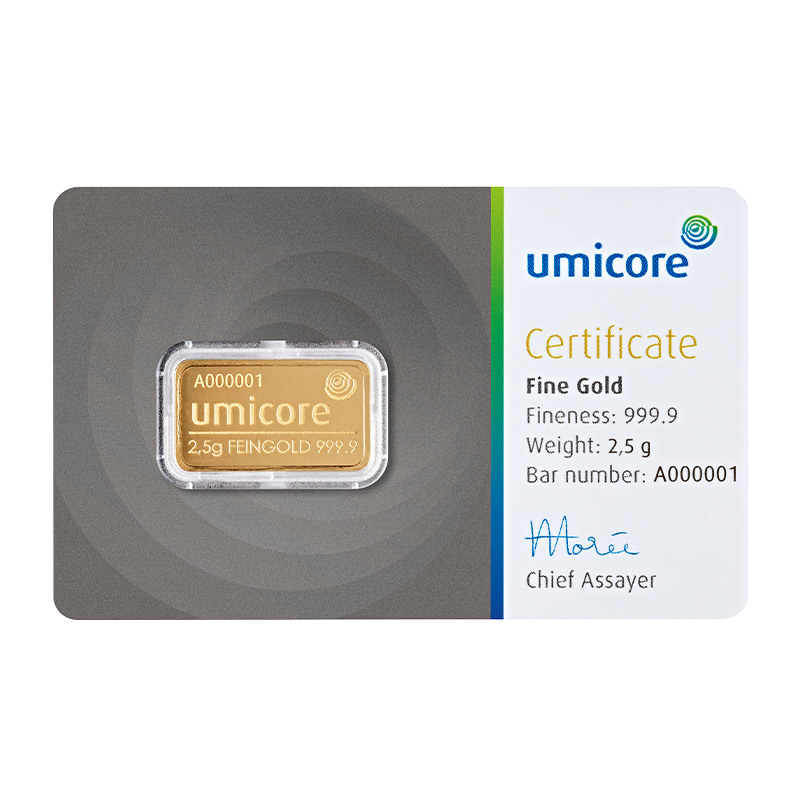 Gold Bar - 2,5 gram fine gold .9999
