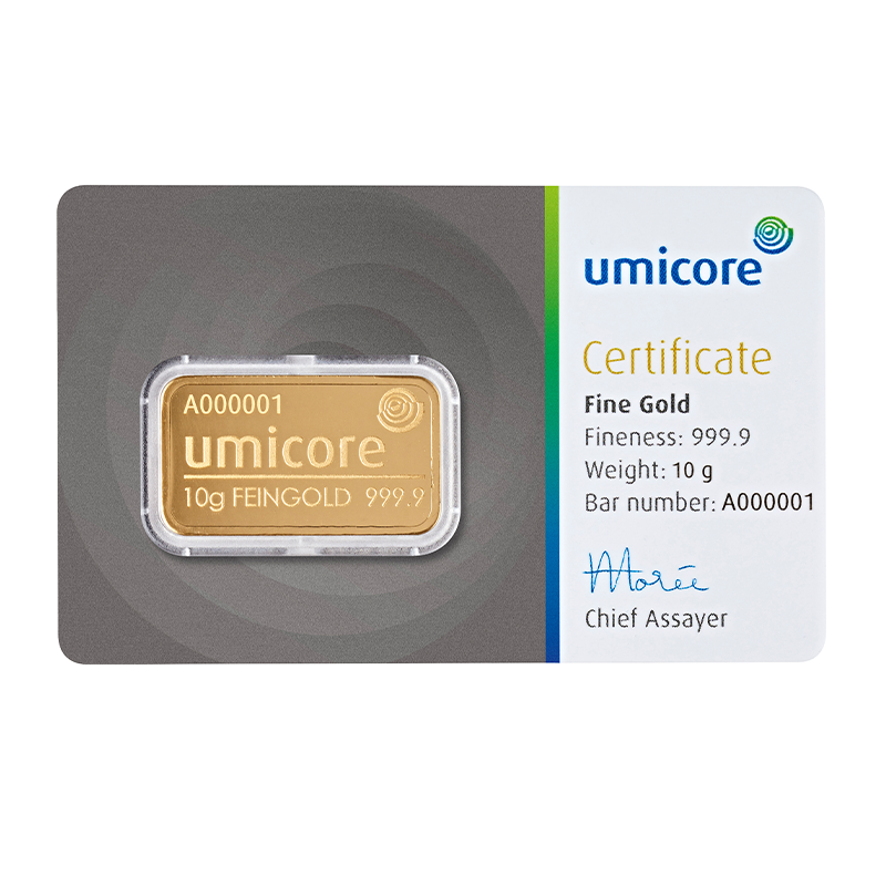 Gold Bar - 10 g fine gold .9999