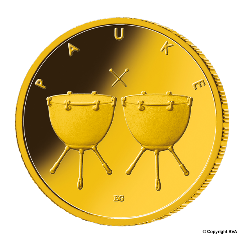 "Pauke" 2021 - Deutschland 50 Euro 1/4 oz Goldmünze - Prägestätte verschiedene