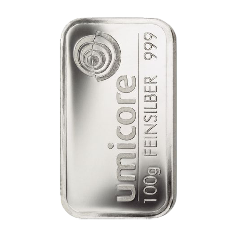 Silberbarren - 100 g .999 - Umicore Neuware