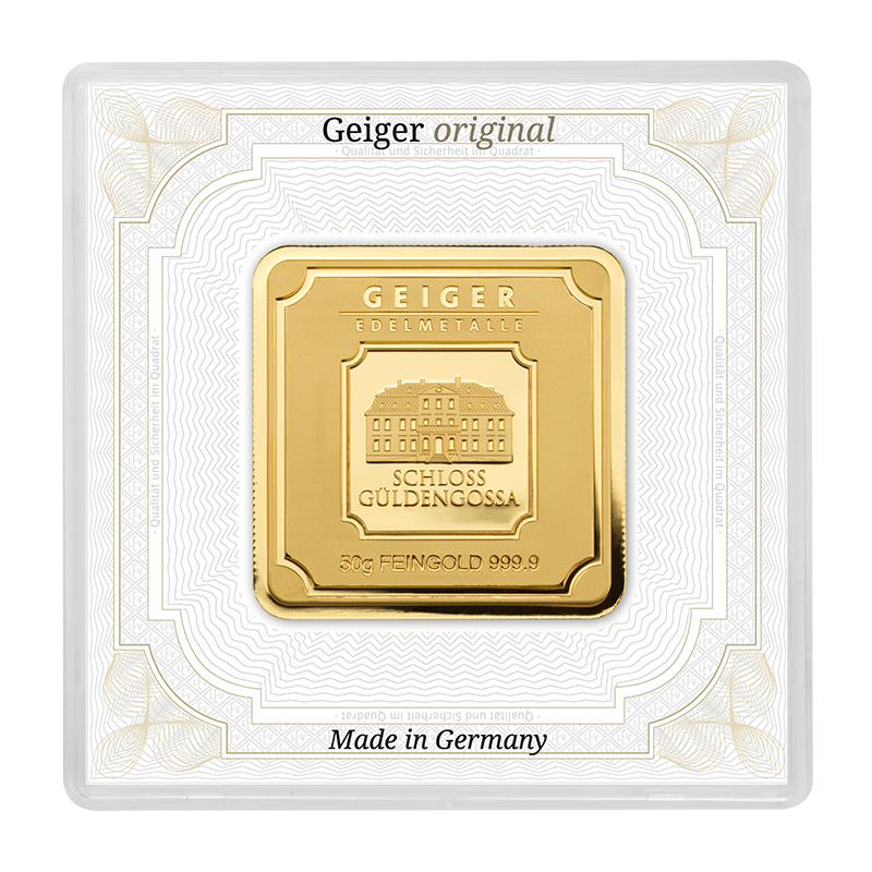 Gold Bar Geiger original - 50 g .9999 in capsule