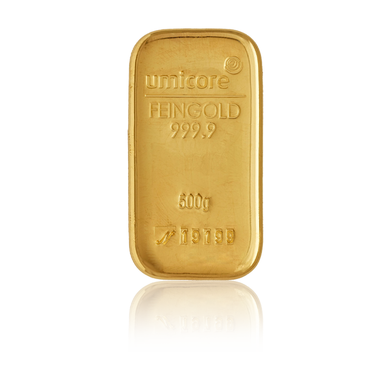 Goldbarren - 500 g .9999 - Neuware (gegossen)